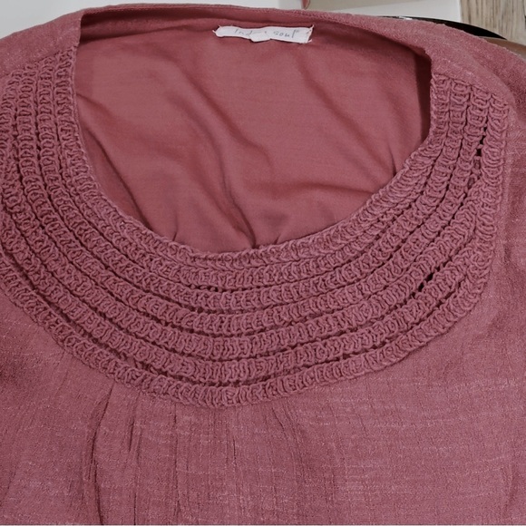 INDIGO SOUL Dusty Rose Tiered Bohemian Tunic Top Size LARGE - Picture 4 of 11